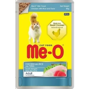Me-O Adult Cat Food Chicken with Rice and Tuna Wet Food